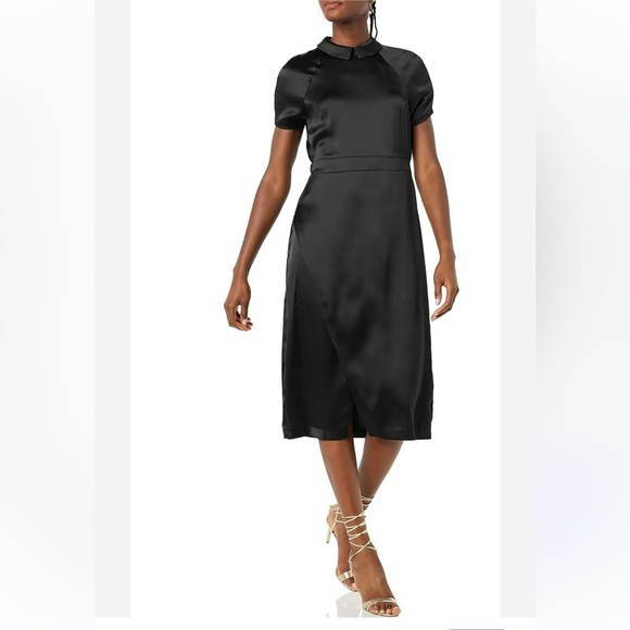 Making the Cut Season 3 Standard Short Sleeve Collared Wrap Dress Black XS NWT - Picture 1 of 11